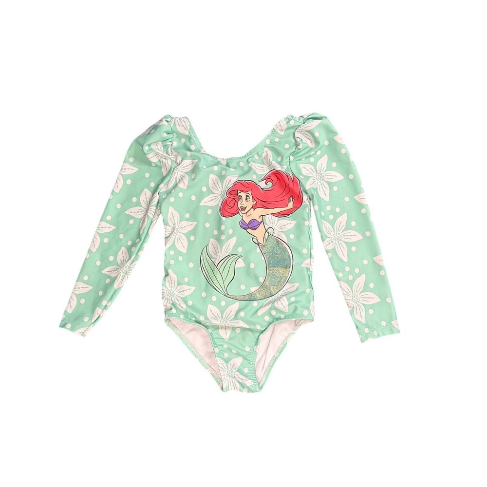 Disney Princess Ariel The Little Mermaid Toddler Girl One-Piece Rash Guard  4T